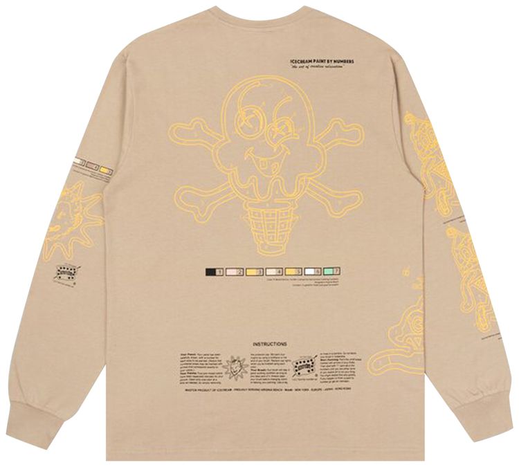 Icecream Follow The Numbers Long Sleeve Tee Chinchilla