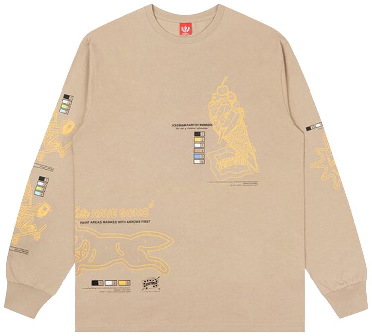 Icecream Follow The Numbers Long Sleeve Tee Chinchilla