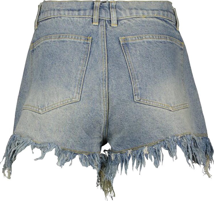 Honor The Gift Denim Fringe Shorts Light Indigo