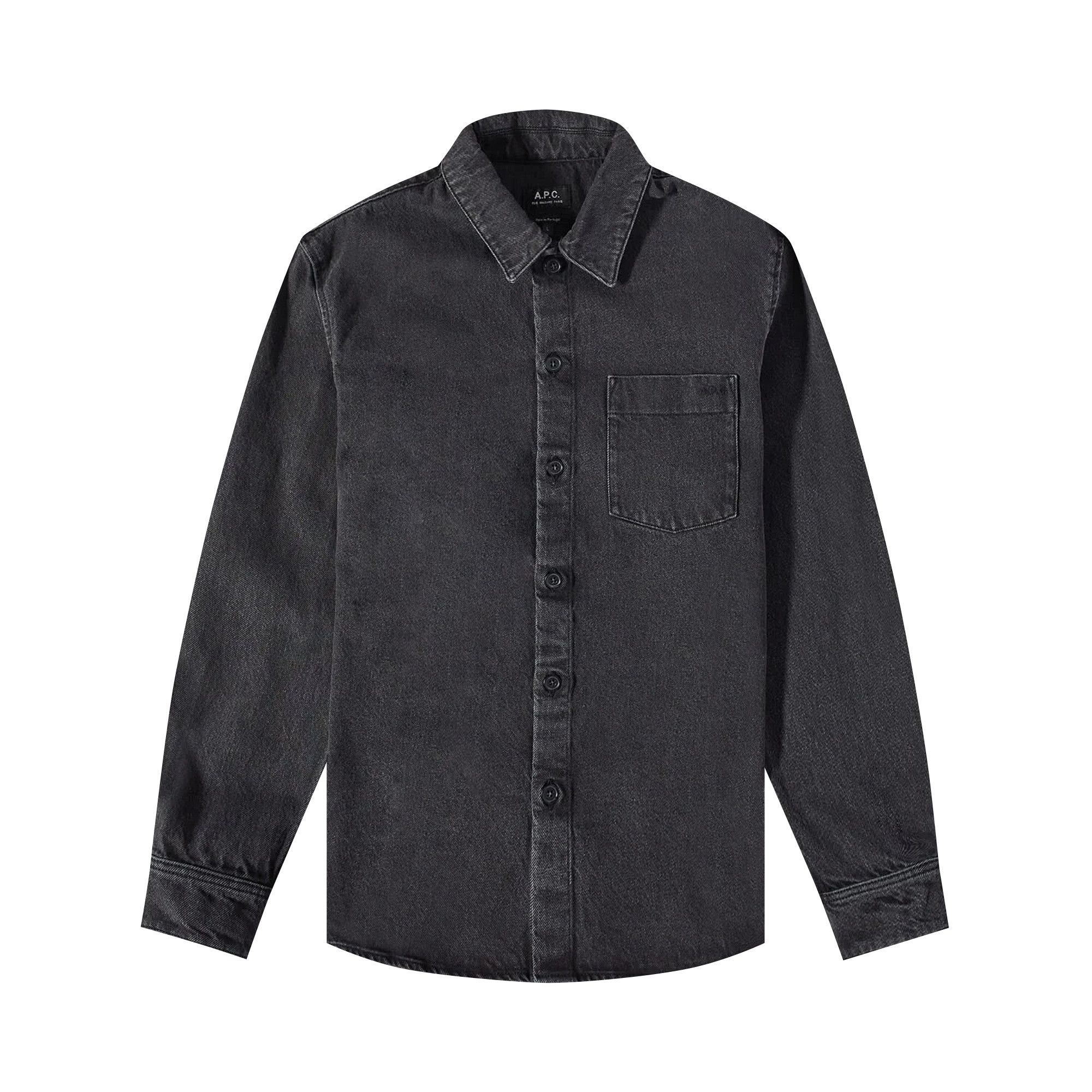 Buy A.P.C. Vittorio Denim Overshirt Black COGEX H02837 LZE GOAT