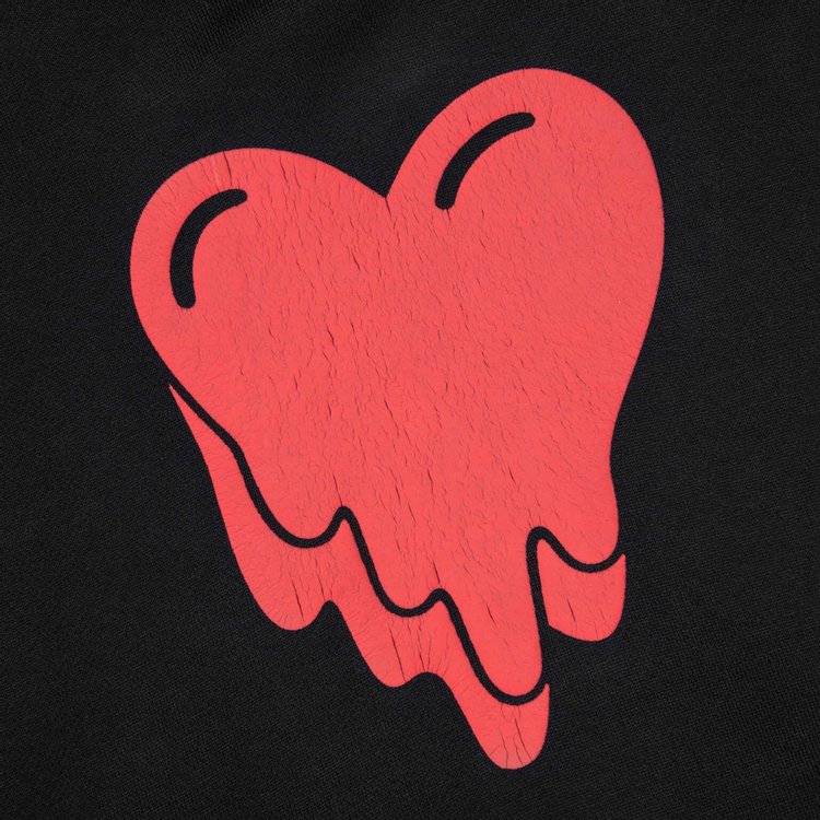 Emotionally Unavailable Heart Logo Hoodie Black