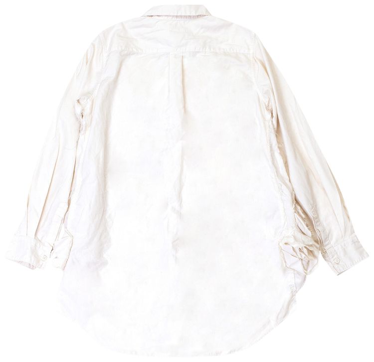 Comme des Garcons Pointed Flat Collar Long Sleeve Shirt Cream