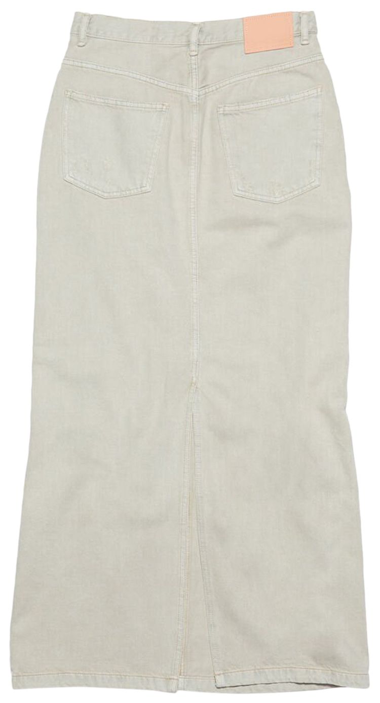 Acne Studios Distressed Denim Skirt BeigeGrey