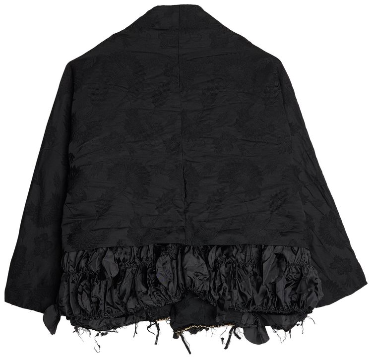 Comme des Garcons Embroidered Ruffled Hem Jacket Black