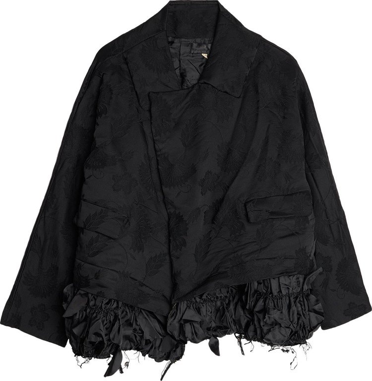 Comme des Garçons Embroidered Ruffled Hem Jacket 'Black'