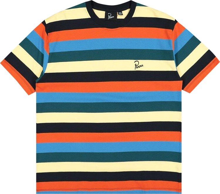 Parra Stacked Pets On Stripes T-Shirt 'Multicolor'