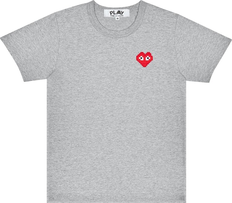 Comme des Garcons PLAY x Invader Mini Logo T Shirt Grey