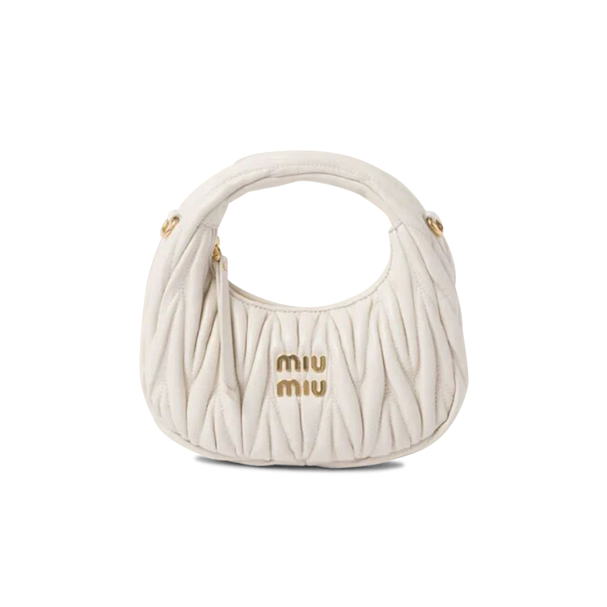 Buy Miu Miu Matelasse Mini Hobo Bag White 5BP078 V OOO F0009 GOAT