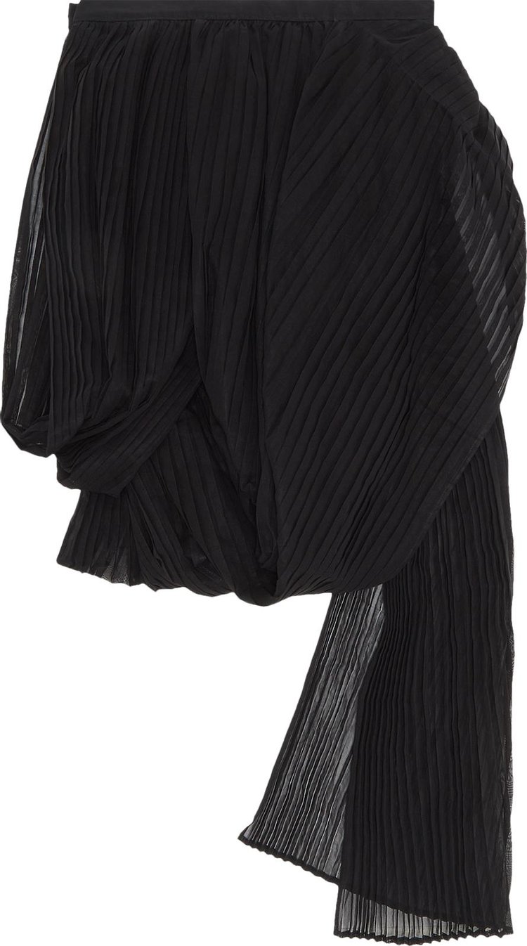 Yohji Yamamoto Twist Plush Gather Skirt Black