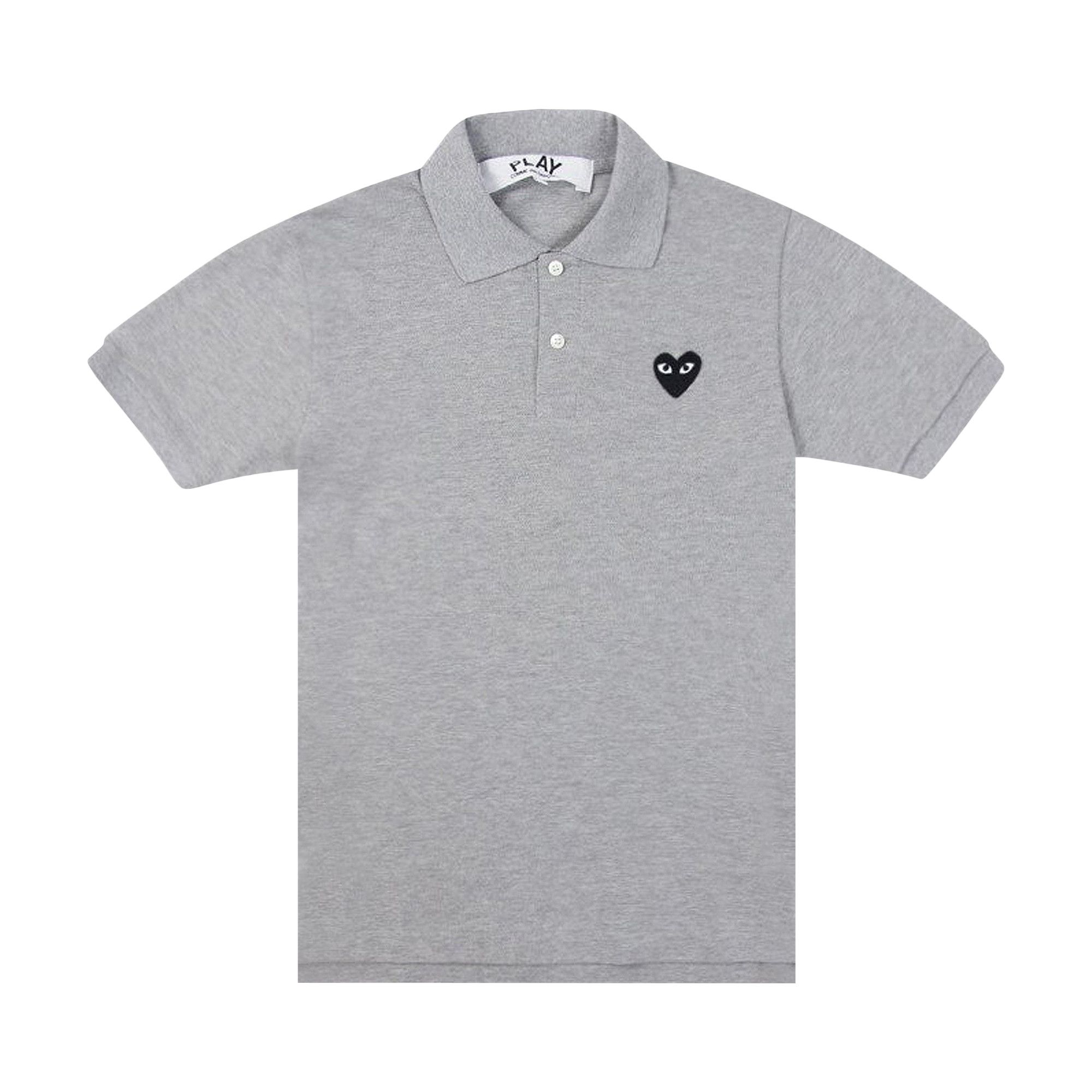 Buy Comme des Garçons PLAY Black Emblem Polo Shirt 'Grey' - AZ