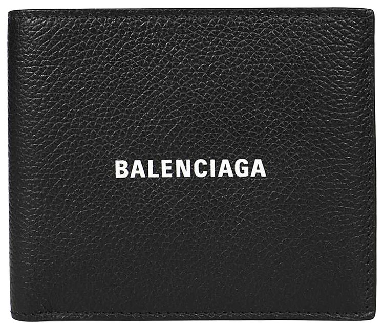 Balenciaga Logo Bifold Wallet BlackL White