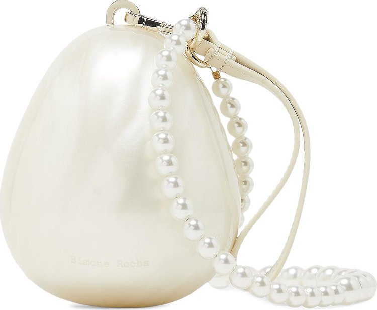 Simone Rocha Micro Handheld Egg Bag With Crossbody Strap Pearl