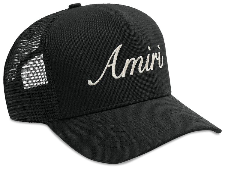 Amiri Script Trucker Hat Black