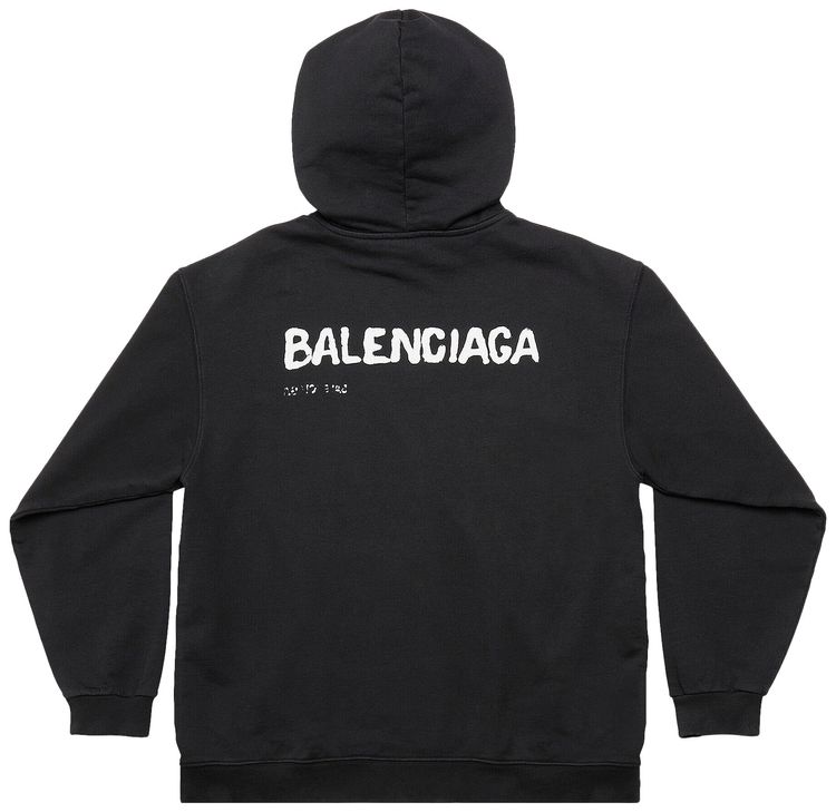 Balenciaga Medium Fit Hoodie BlackWhite