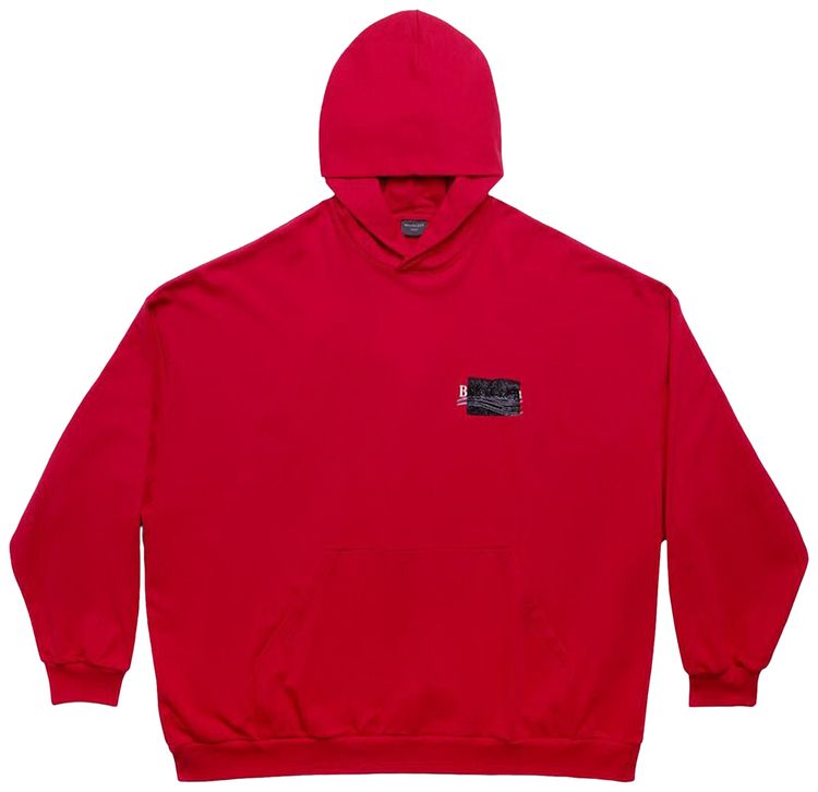 Balenciaga Large Fit Hoodie RedWhiteBlue