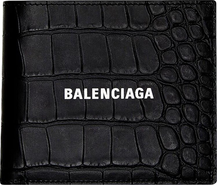 Balenciaga Cash Square Folded Coin Wallet 'Black/White'