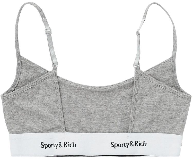 Sporty  Rich Serif Logo Bralette Grey