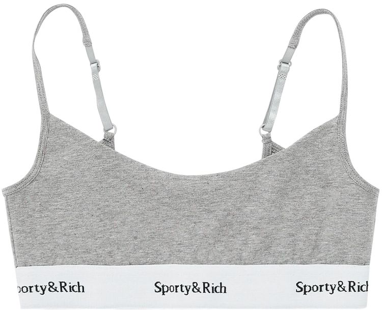 Sporty  Rich Serif Logo Bralette Grey