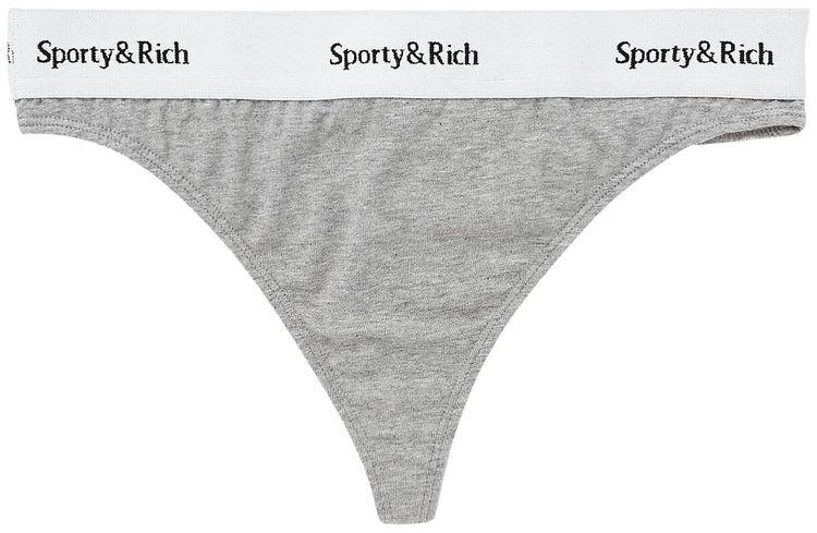 Sporty  Rich Serif Logo Thong Grey
