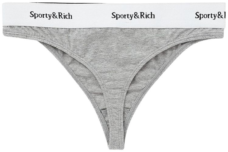 Sporty  Rich Serif Logo Thong Grey