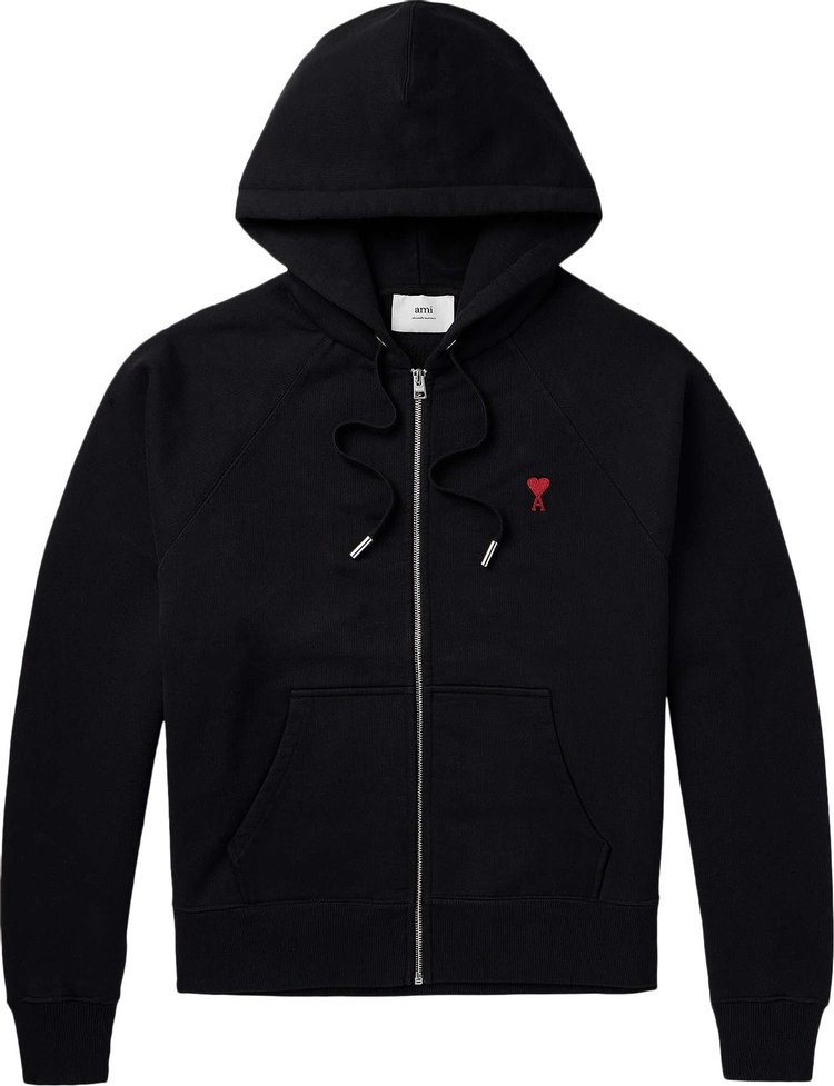 Ami Zipped Hoodie Black