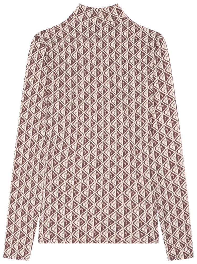 Marine Serre Regenerated Moonogram Mesh Flock Long Top Beige