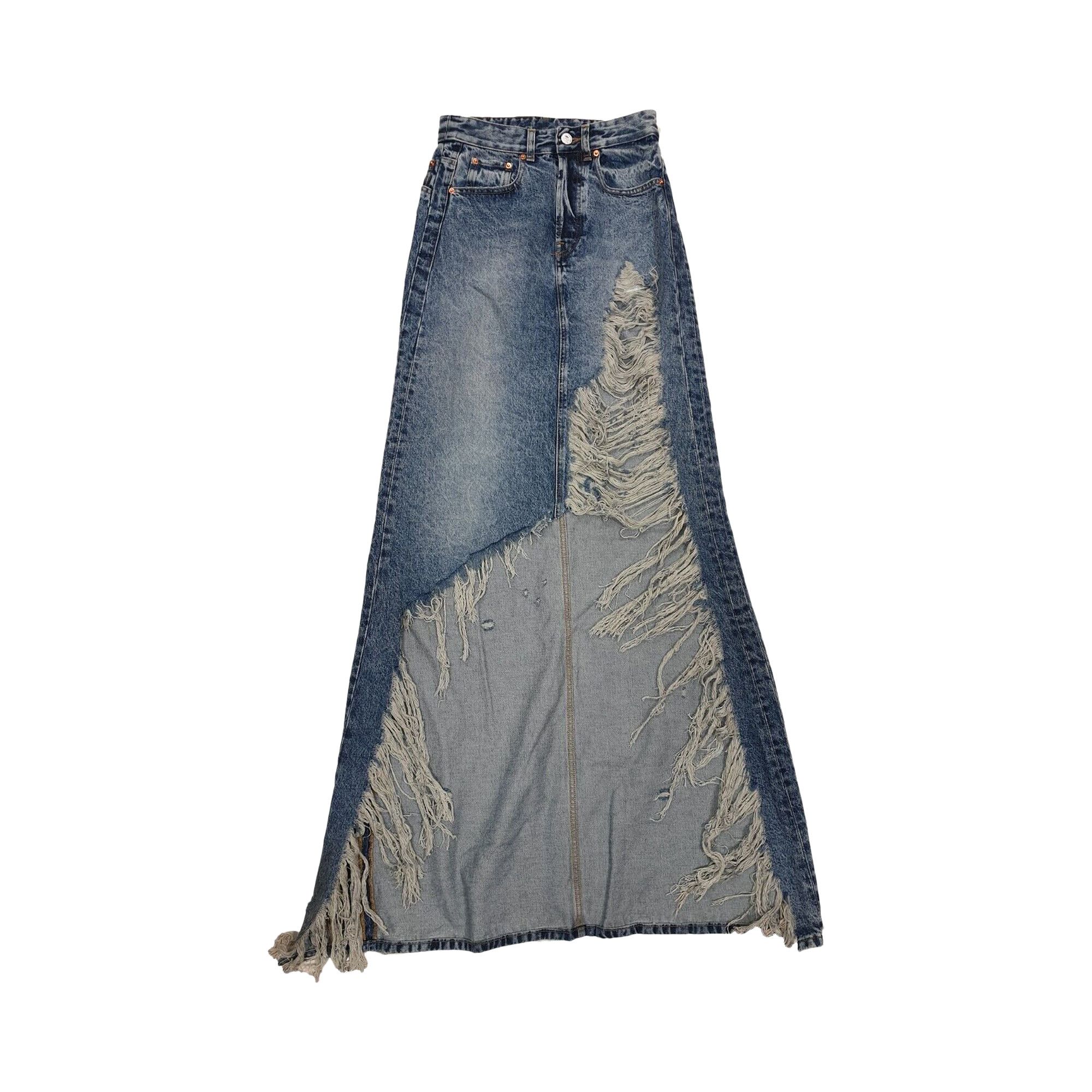 スカート DESTROYED DENIM MAXI SKIRT Buy Vetements Destroyed Denim Maxi Skirt 'Blue' - WE54SK160N