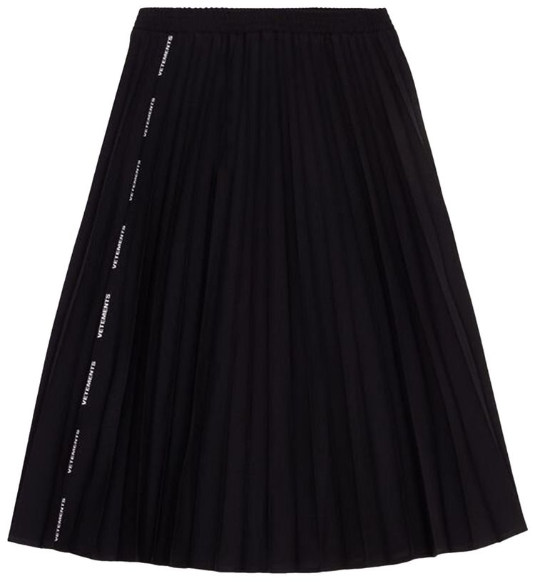 Vetements Pleated Logo Skirt Black