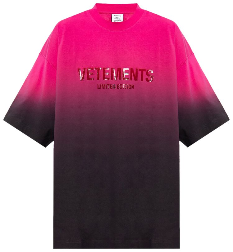 Vetements Gradient Logo Limited Edition T Shirt Pink