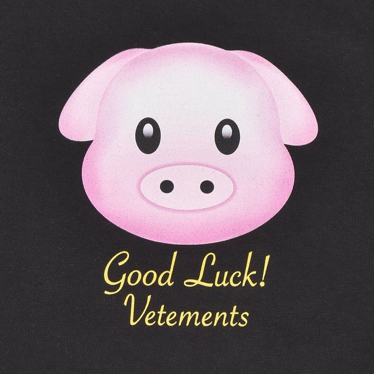 Vetements Lucky Pig Layered Long Sleeve Black