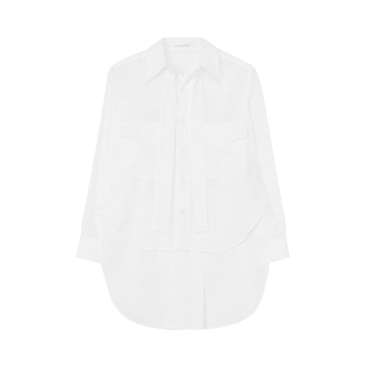 Yohji Yamamoto Cellulose Lawn Shirt With Tie 'White'