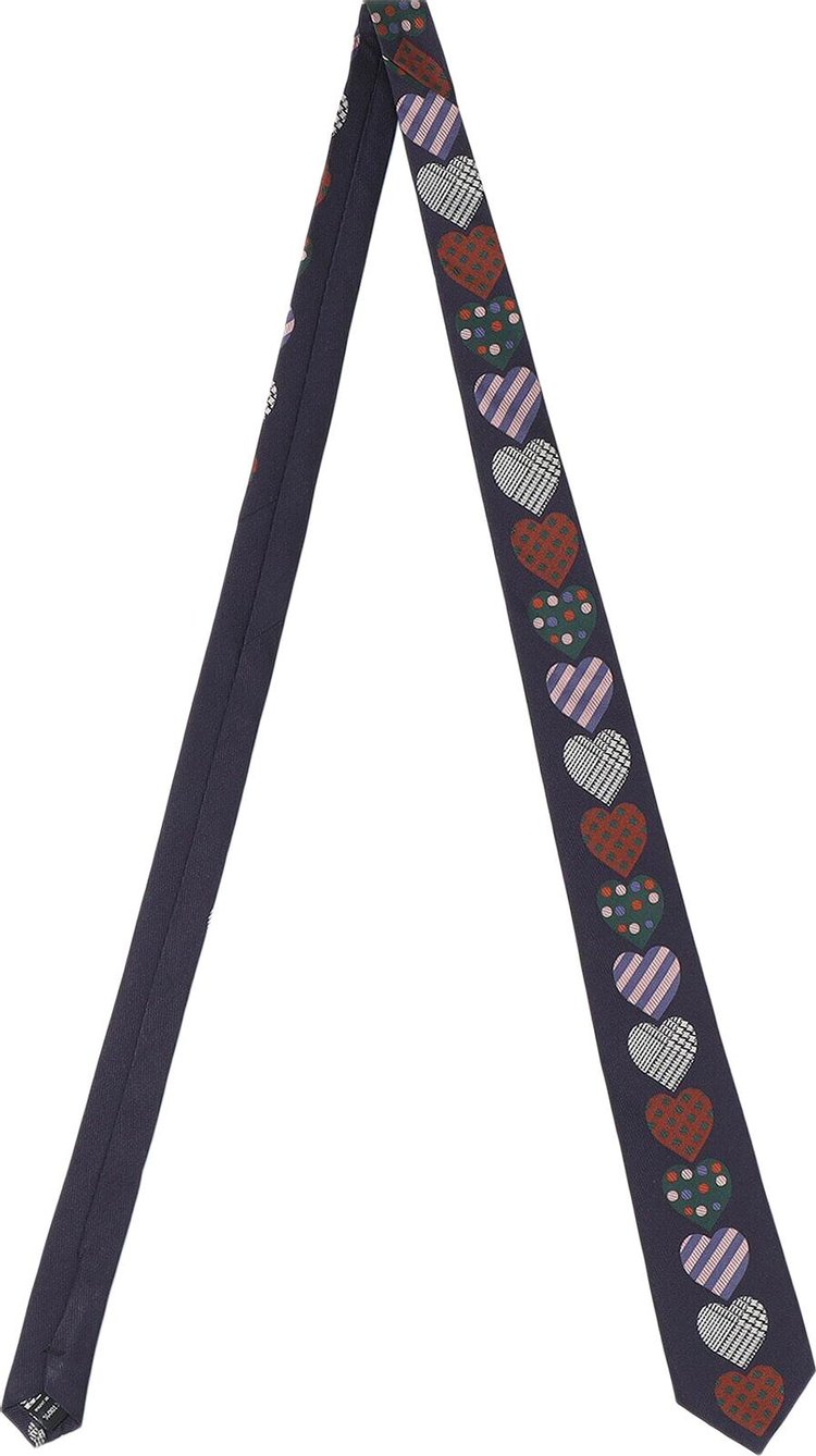 Yohji Yamamoto Heart Pattern Tie Purple