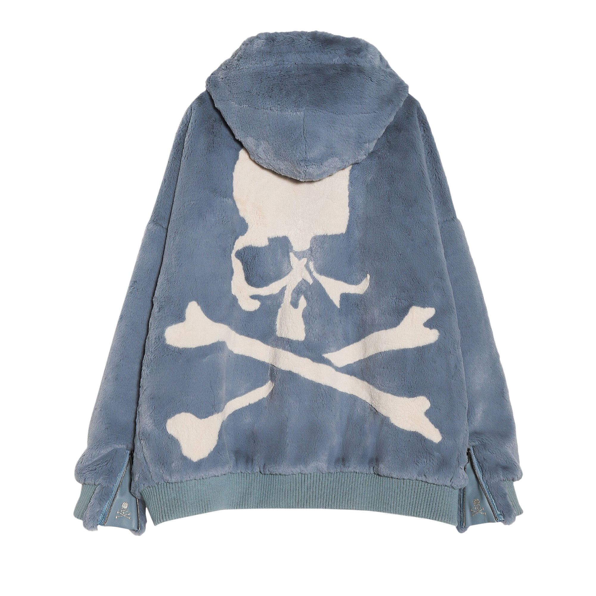 Buy Mastermind Hooded Ribbed Faux Fur Jacket 'Blue' - MJ23E11 BL025 603  BLUE | GOAT