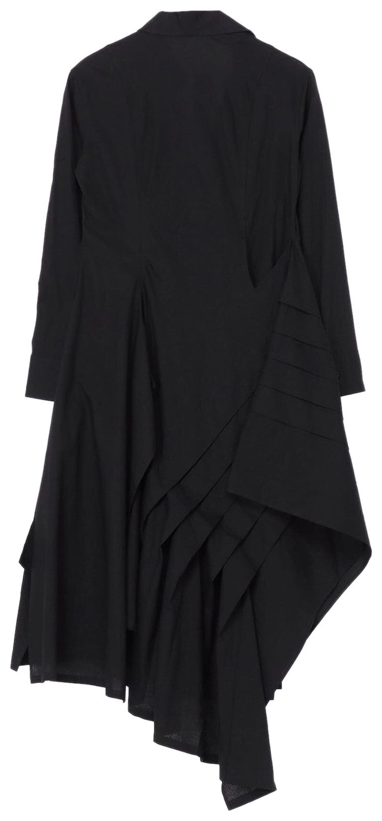 Yohji Yamamoto Right Side Tuck Dress Black