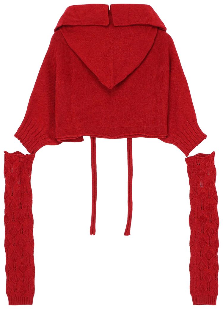 Yohji Yamamoto Cropped Pullover With Arm Warmers Red
