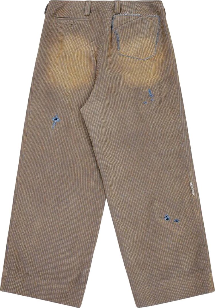 Ader Error Wide Distressed Pants Beige