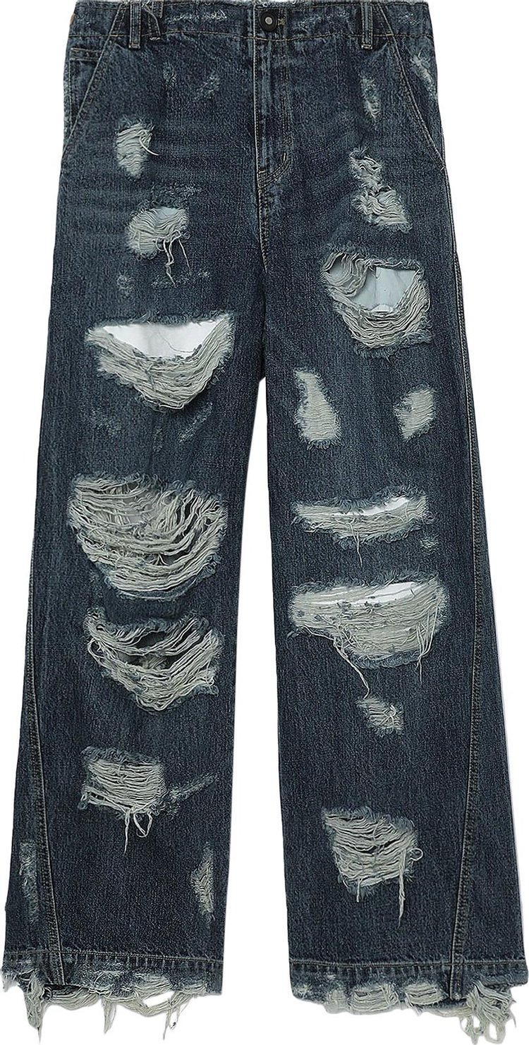 Ader Error Distressed Effect Jeans Blue