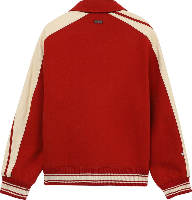 Ader Error Button Up Bomber Jacket Red