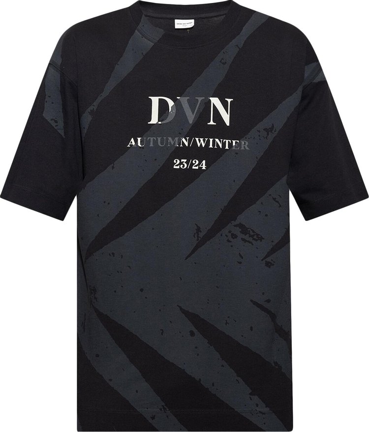 Dries Van Noten Heli Slogan Print T-Shirt 'Black'