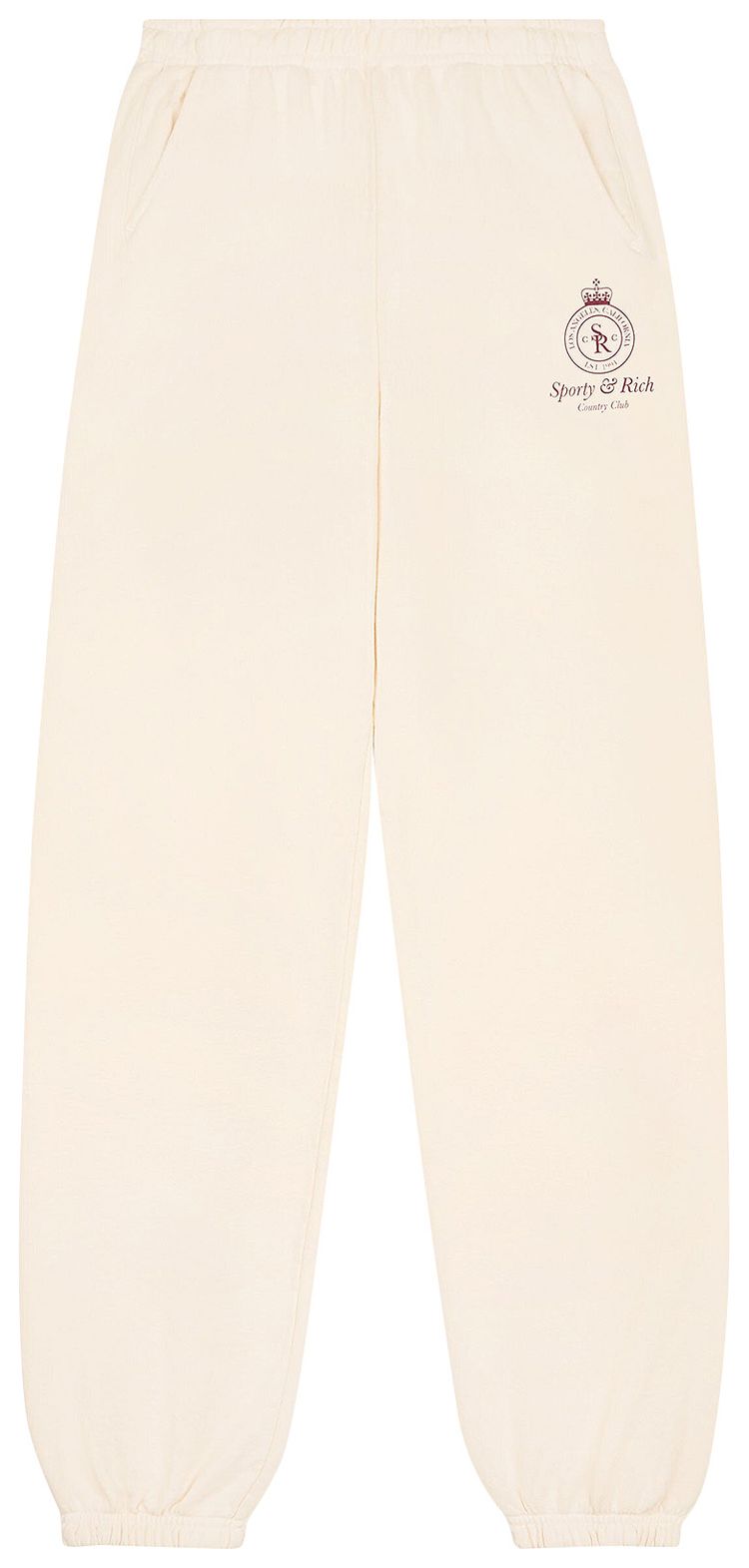 Sporty  Rich Crown Sweatpant Cream