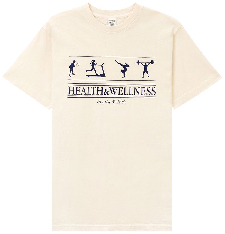 Sporty  Rich Health  Wellness T Shirt Cream