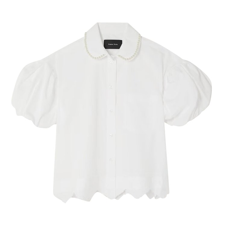 Simone Rocha Cropped Pull Sleeve Shirt 'White'