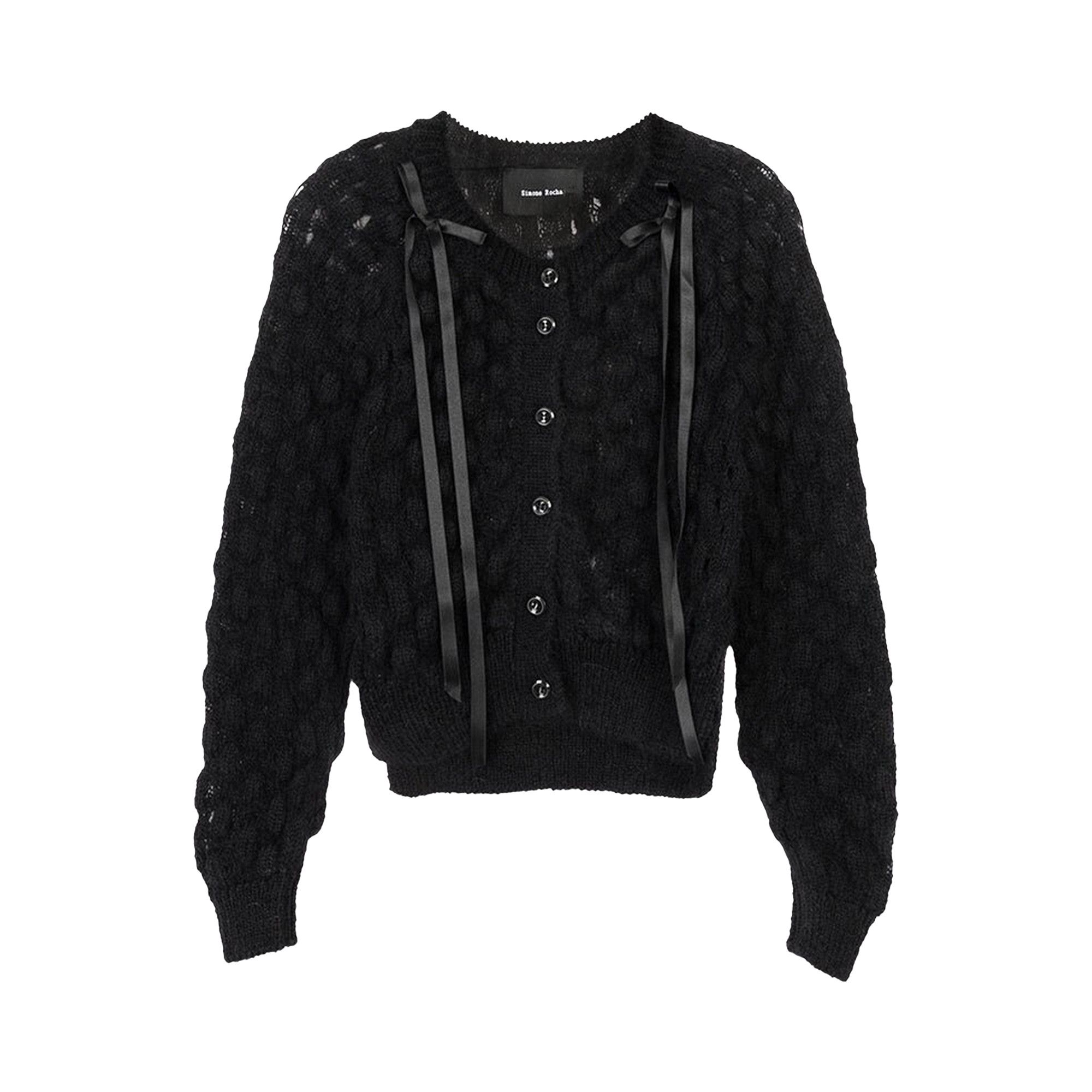 Buy Simone Rocha Long-Sleeve Bubble Knit Cardigan 'Black