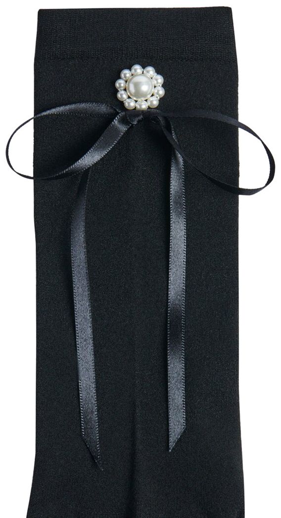 Simone Rocha Bow Ribbon Daisy Embellished Sock Black