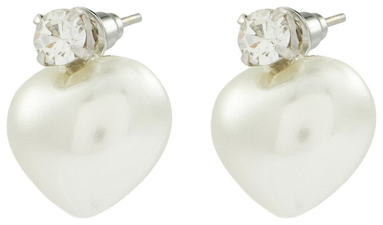 Simone Rocha Heart Stud Earring Pearl