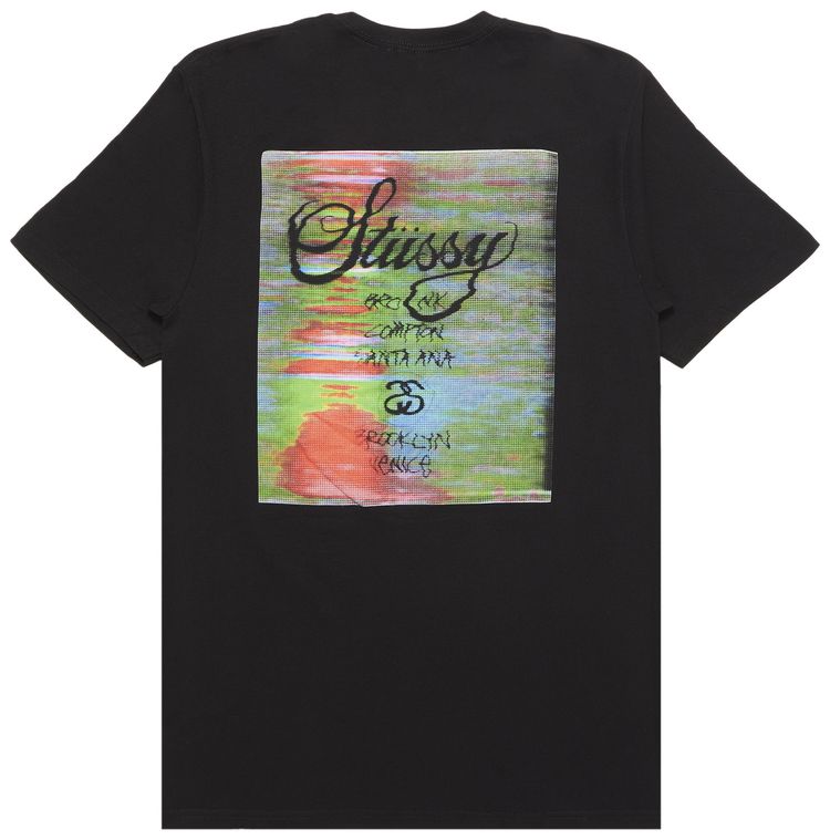 Stussy World Tour Glitch Tee Black