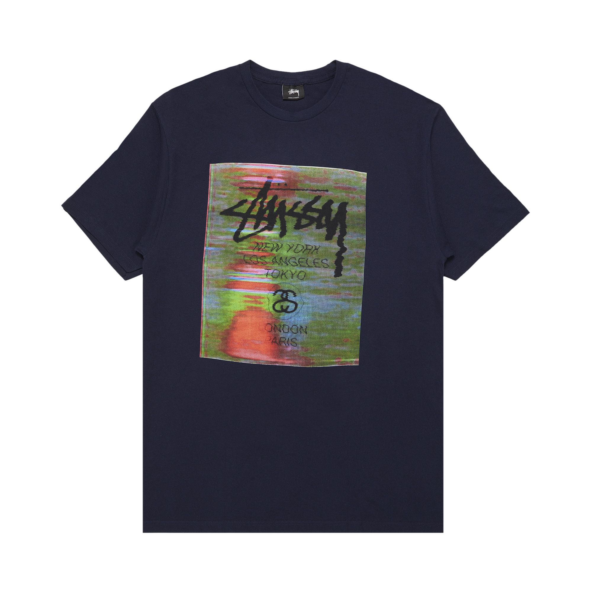 Buy Stussy World Tour Glitch Tee 'Navy' - 1903757 NAVY | GOAT