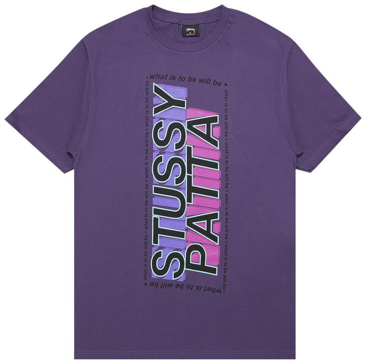 Stussy x Patta What it is to be will be Tee Purple