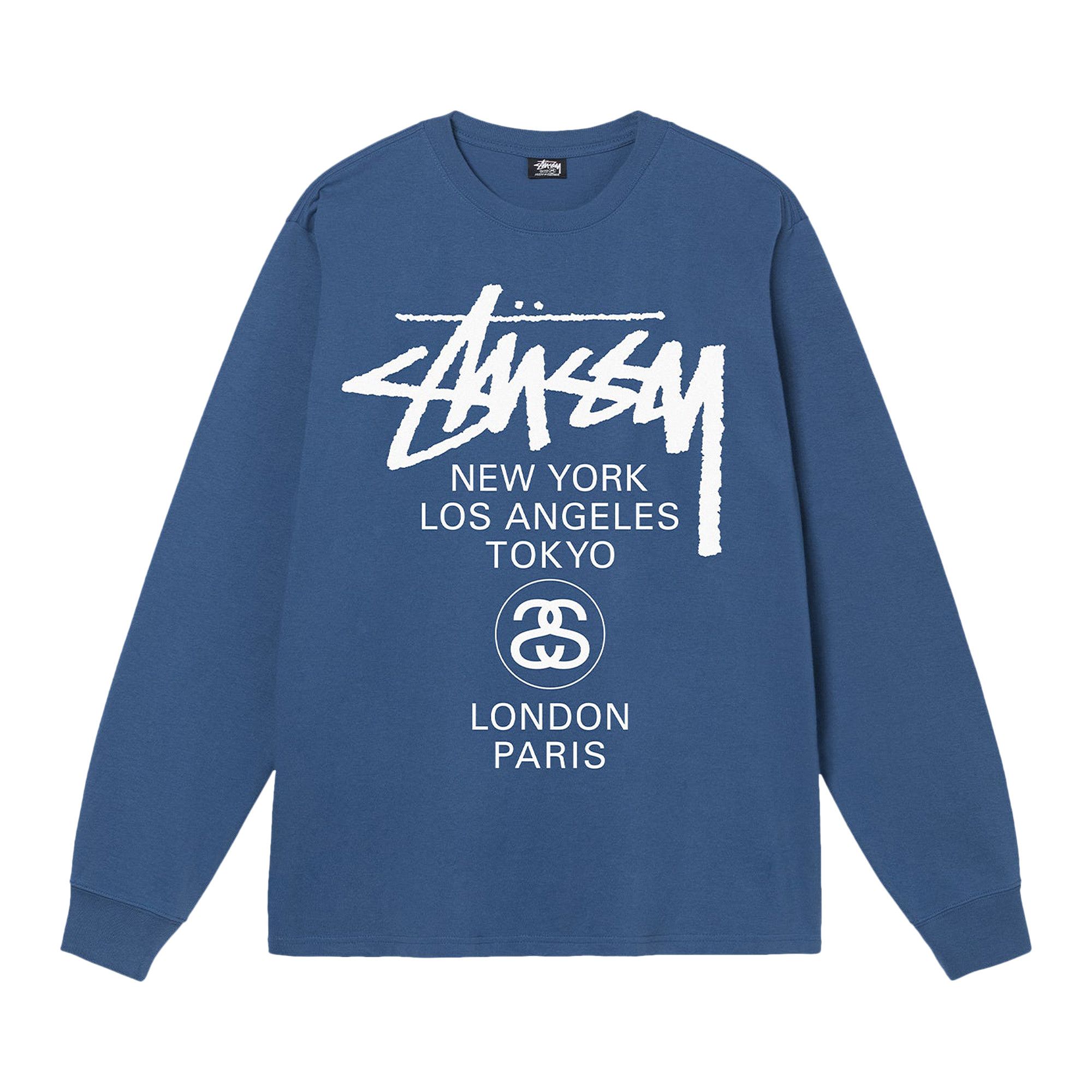 Buy Stussy World Tour Long-Sleeve Tee 'Midnight' - 3993792 MIDN | GOAT