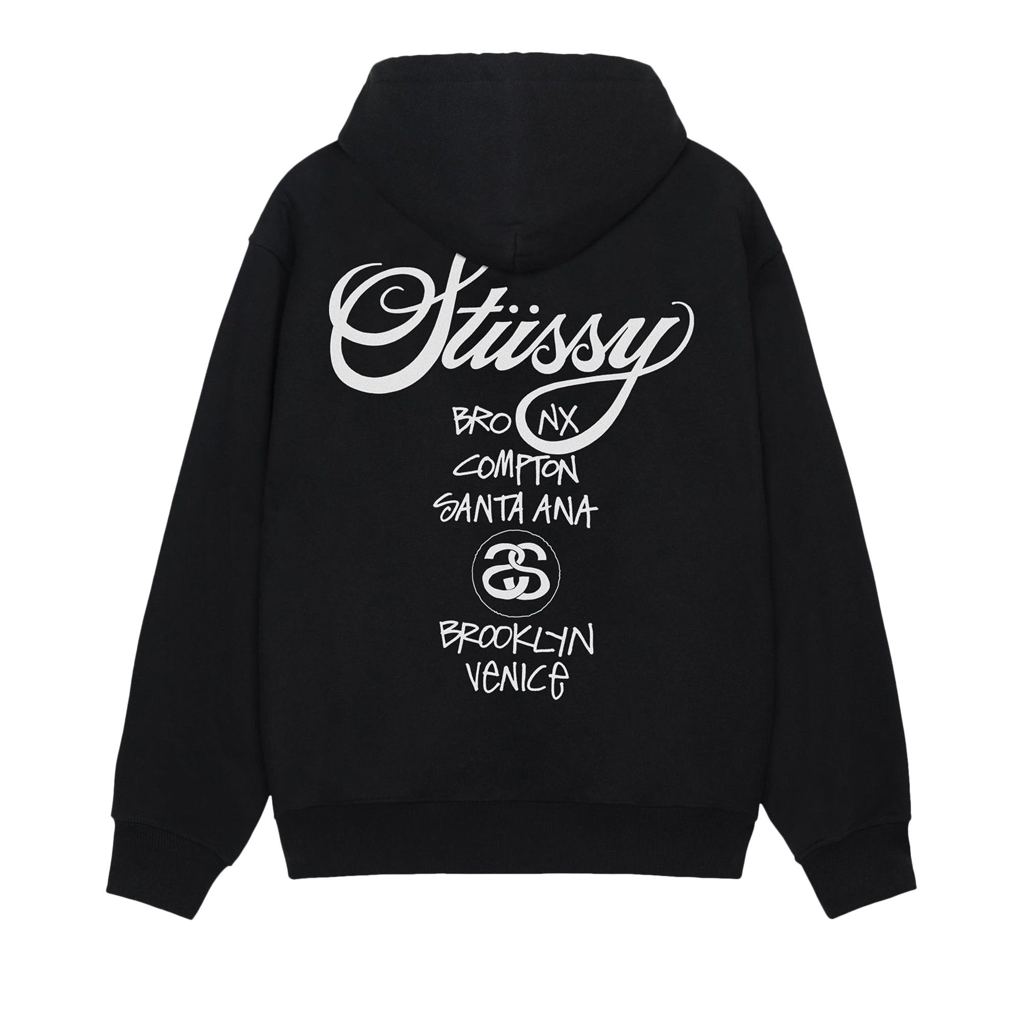 Buy Stussy World Tour Hoodie 'Black' - 3923792 BLAC | GOAT
